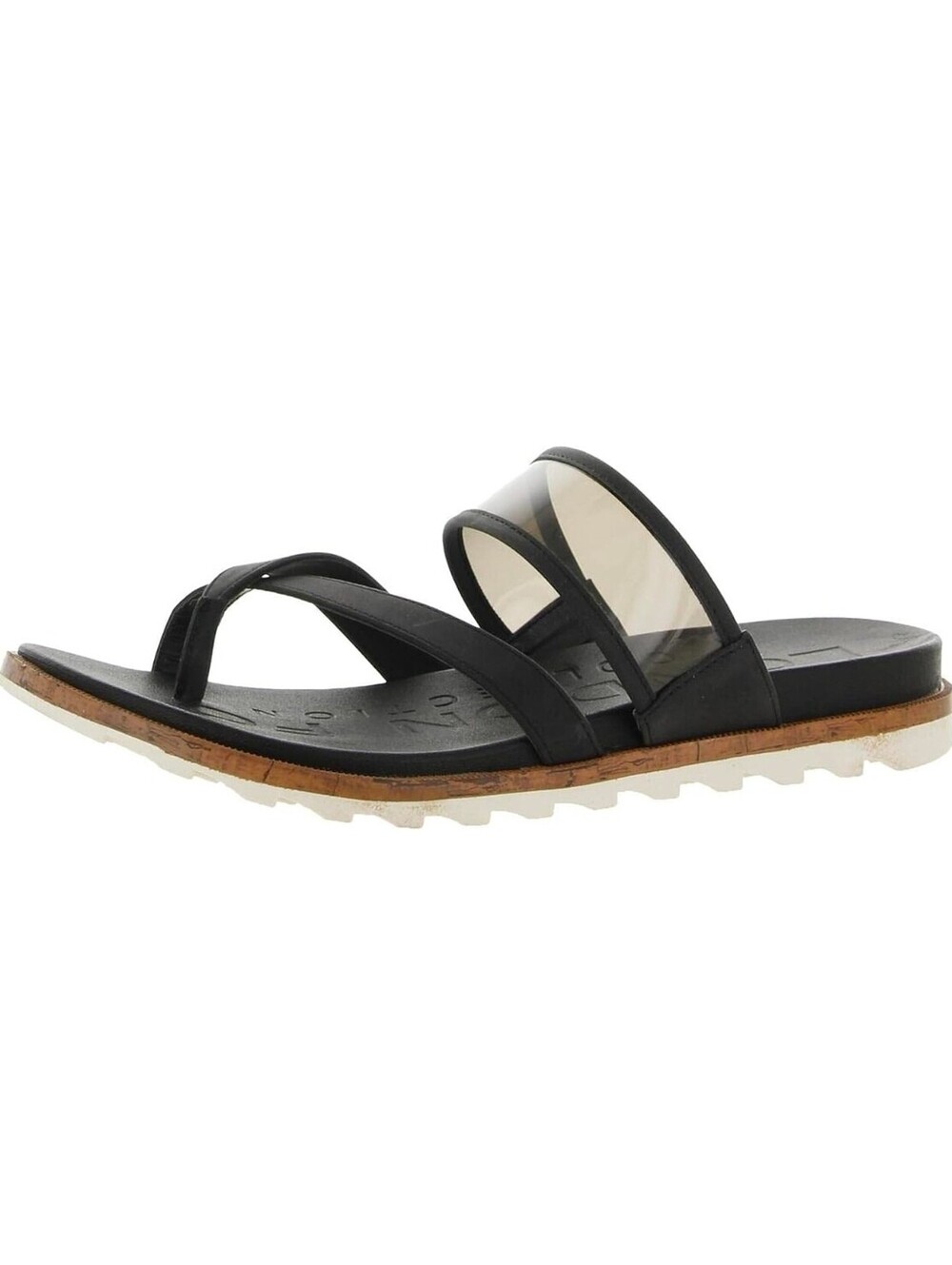 London FogWomen's Black Strappy Slide Sandals Size 8.5
